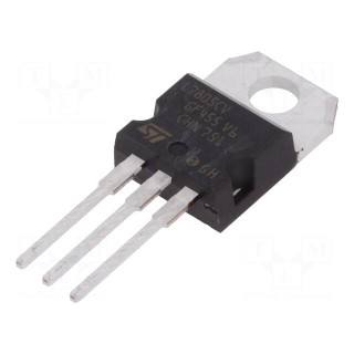 IC: voltage regulator | linear,fixed | 5V | 1.5A | TO220AB | THT | tube