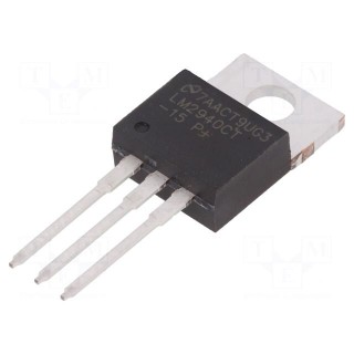 IC: voltage regulator | LDO,fixed | 15V | 1A | TO220-3 | THT | 0÷125°C