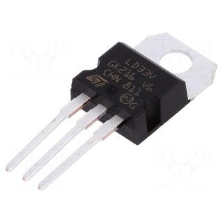 IC: voltage regulator | LDO,linear,fixed | 3.3V | 0.95A | TO220AB | THT