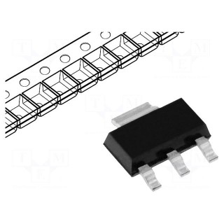 IC: voltage regulator | LDO,linear,fixed | 5V | 300mA | SOT223-3 | SMD