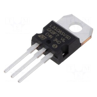 IC: voltage regulator | LDO,linear,fixed | 5V | 3A | TO220AB | THT | tube