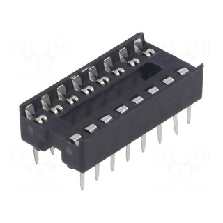 Socket: integrated circuits | DIP16 | 7.62mm | THT | Pitch: 2.54mm