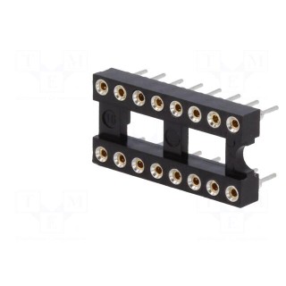 Socket: DIP | PIN: 16 | Pitch: 2.54mm | precision | THT | gold-plated