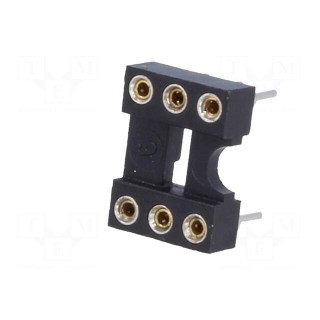 Socket: DIP | PIN: 6 | Pitch: 2.54mm | precision | THT | gold-plated | 1A