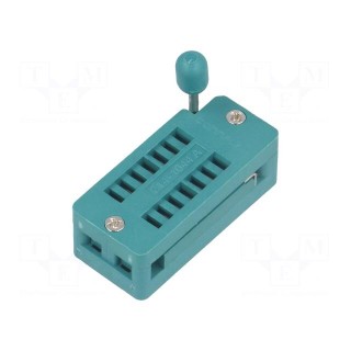 Socket: integrated circuits | ZIF | DIP14 | 7.62mm | THT | demountable