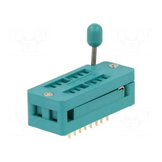 Socket: integrated circuits | ZIF | DIP16 | 7.62mm | THT | demountable