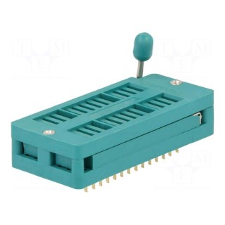 Socket: integrated circuits | ZIF | DIP28 | 7.62/15.24mm | THT | 50VDC