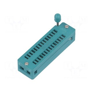 Socket: integrated circuits | ZIF | DIP28 | 7.62mm | THT | demountable