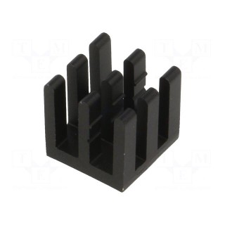 Heatsink: extruded | black | L: 10mm | W: 10mm | H: 10mm | aluminium
