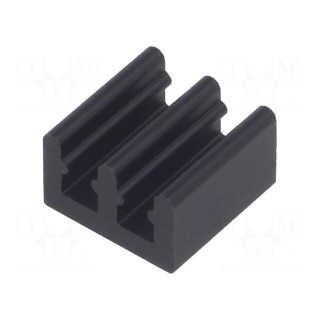 Heatsink: extruded | black | L: 10mm | W: 10mm | H: 6mm | 70K/W | aluminium
