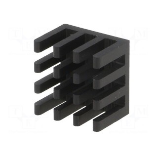 Heatsink: extruded | black | L: 14mm | W: 14mm | H: 10mm | aluminium