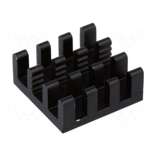 Heatsink: extruded | black | L: 14mm | W: 14mm | H: 6mm | aluminium