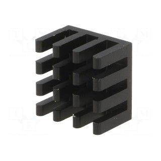 Heatsink: extruded | black | L: 15mm | W: 15mm | H: 10mm | aluminium