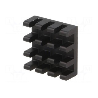 Heatsink: extruded | black | L: 15mm | W: 15mm | H: 6mm | aluminium