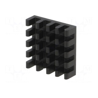 Heatsink: extruded | black | L: 19mm | W: 19mm | H: 6mm | aluminium
