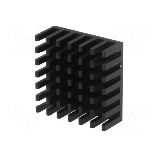 Heatsink: extruded | black | L: 25mm | W: 25mm | H: 10mm | aluminium