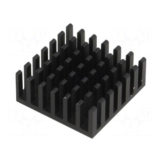 Heatsink: extruded | black | L: 25mm | W: 25mm | H: 10mm | aluminium