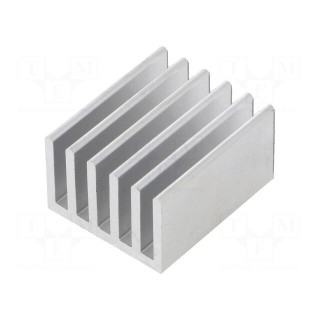 Heatsink: extruded | grilled | aluminium | L: 25mm | W: 21mm | H: 14mm