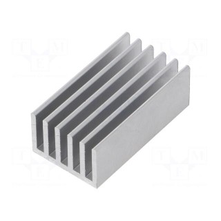 Heatsink: extruded | grilled | aluminium | L: 37.5mm | W: 21mm | H: 14mm