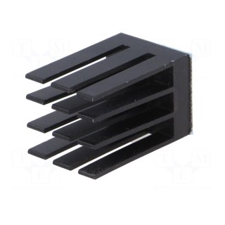 Heatsink: extruded | grilled | BGA | black | L: 15mm | W: 15mm | H: 24.5mm