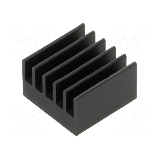 Heatsink: extruded | grilled | BGA | black | L: 15mm | W: 15mm | H: 9.5mm