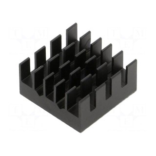 Heatsink: extruded | grilled | BGA | black | L: 19mm | W: 19mm | H: 9.5mm