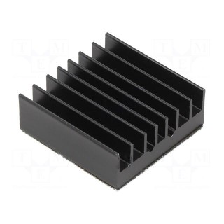 Heatsink: extruded | grilled | BGA | black | L: 27mm | W: 27mm | H: 9.5mm