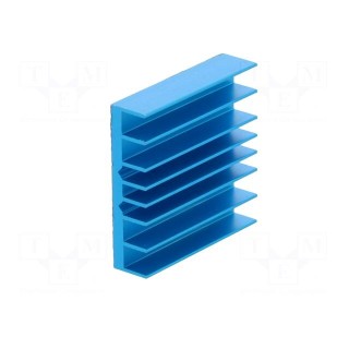 Heatsink: extruded | grilled | BGA | blue | L: 30mm | W: 30mm | H: 7.5mm