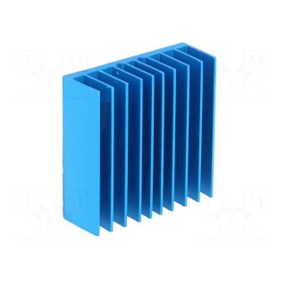 Heatsink: extruded | grilled | BGA | blue | L: 35mm | W: 35mm | H: 12.5mm
