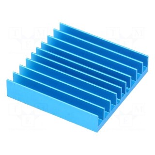 Heatsink: extruded | grilled | BGA | blue | L: 35mm | W: 35mm | H: 7.5mm