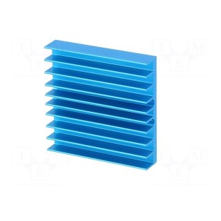 Heatsink: extruded | grilled | BGA | blue | L: 35mm | W: 35mm | H: 7.5mm