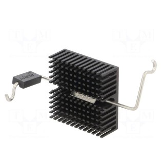 Heatsink: extruded | grilled | BGA,FPGA | black | L: 27mm | W: 27mm