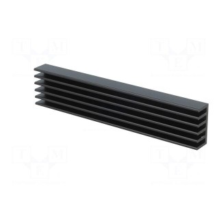 Heatsink: extruded | grilled | black | L: 100mm | W: 21mm | H: 10mm