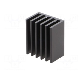 Heatsink: extruded | grilled | black | L: 25mm | W: 21mm | H: 14mm | 17.4K/W