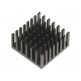 Heatsink: extruded | grilled | black | L: 27mm | W: 27mm | H: 14mm