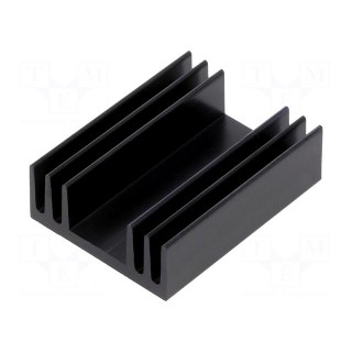 Heatsink: extruded | grilled | black | L: 37.5mm | W: 29mm | H: 11.5mm