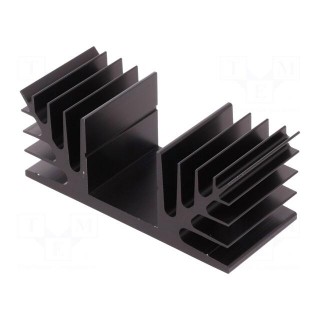 Heatsink: extruded | grilled | black | L: 37.5mm | W: 88mm | H: 35mm