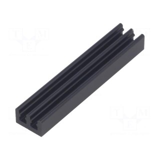 Heatsink: extruded | grilled | black | L: 50mm | W: 10mm | H: 6mm | anodized