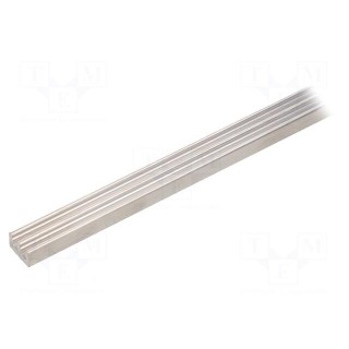 Heatsink: extruded | grilled | natural | L: 1000mm | W: 10mm | H: 6mm