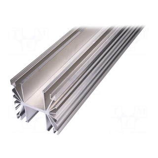 Heatsink: extruded | grilled | natural | L: 1000mm | W: 119mm | H: 119mm