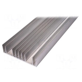 Heatsink: extruded | grilled | natural | L: 1000mm | W: 180mm | H: 48mm
