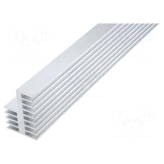 Heatsink: extruded | grilled | natural | L: 1000mm | W: 38mm | H: 54mm