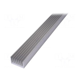 Heatsink: extruded | grilled | natural | L: 1000mm | W: 66mm | H: 40mm