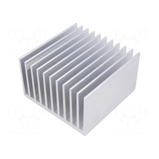 Heatsink: extruded | grilled | natural | L: 100mm | W: 100mm | H: 60mm