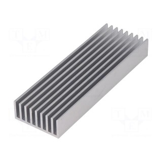 Heatsink: extruded | grilled | natural | L: 100mm | W: 33mm | H: 14mm | raw