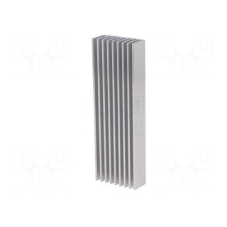Heatsink: extruded | grilled | natural | L: 100mm | W: 33mm | H: 14mm | raw