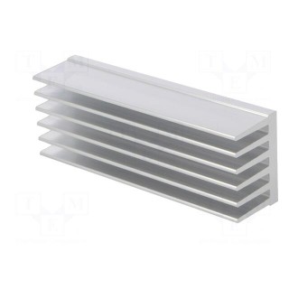 Heatsink: extruded | grilled | natural | L: 100mm | W: 36.8mm | H: 25mm