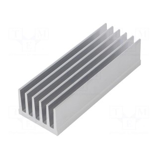 Heatsink: extruded | grilled | natural | L: 100mm | W: 36.8mm | H: 25mm