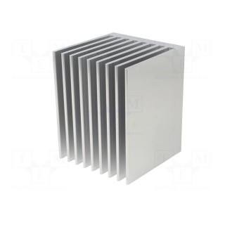 Heatsink: extruded | grilled | natural | L: 100mm | W: 80mm | H: 80mm