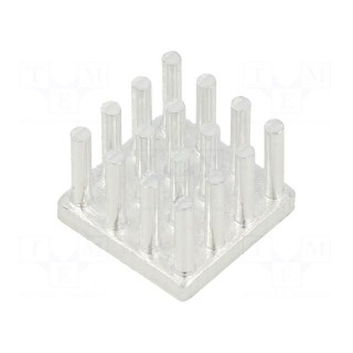 Heatsink: extruded | grilled | natural | L: 14mm | W: 14mm | H: 10mm | raw